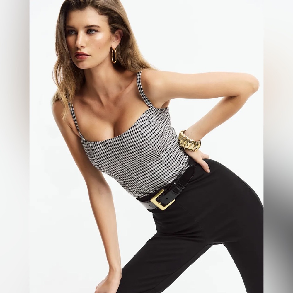Reformation Hattie Linen Top Black - Size 6